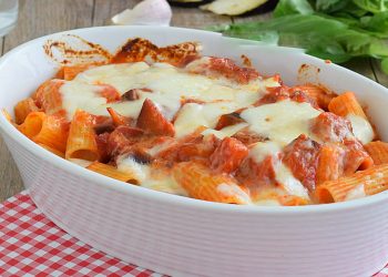 Baked Eggplant Pasta and Mozzarella