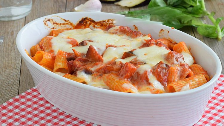 Baked Eggplant Pasta and Mozzarella